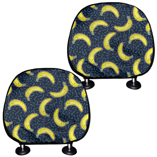 Banana Fruit Pattern Print Car Headrest Covers