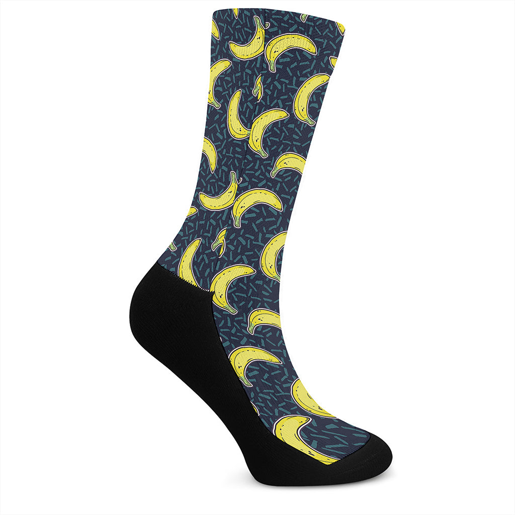 Banana Fruit Pattern Print Crew Socks