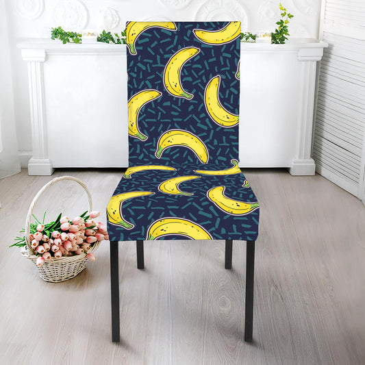 Banana Fruit Pattern Print Dining Chair Slipcover
