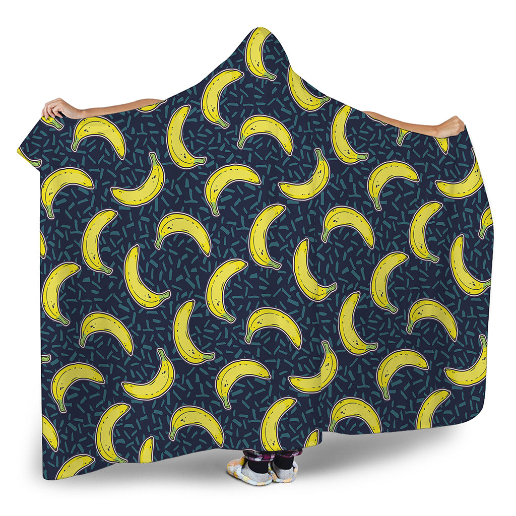 Banana Fruit Pattern Print Hooded Blanket