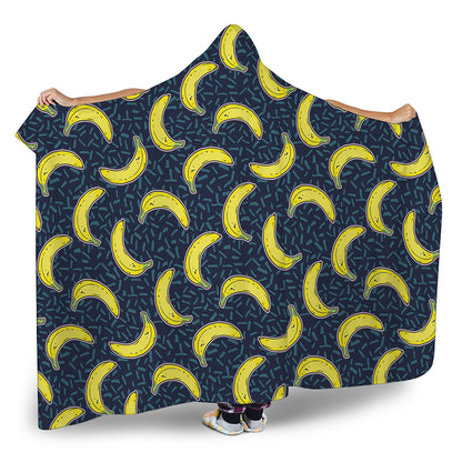 Banana Fruit Pattern Print Hooded Blanket