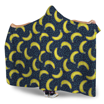 Banana Fruit Pattern Print Hooded Blanket