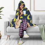 Banana Fruit Pattern Print Hooded Blanket