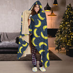 Banana Fruit Pattern Print Hooded Blanket