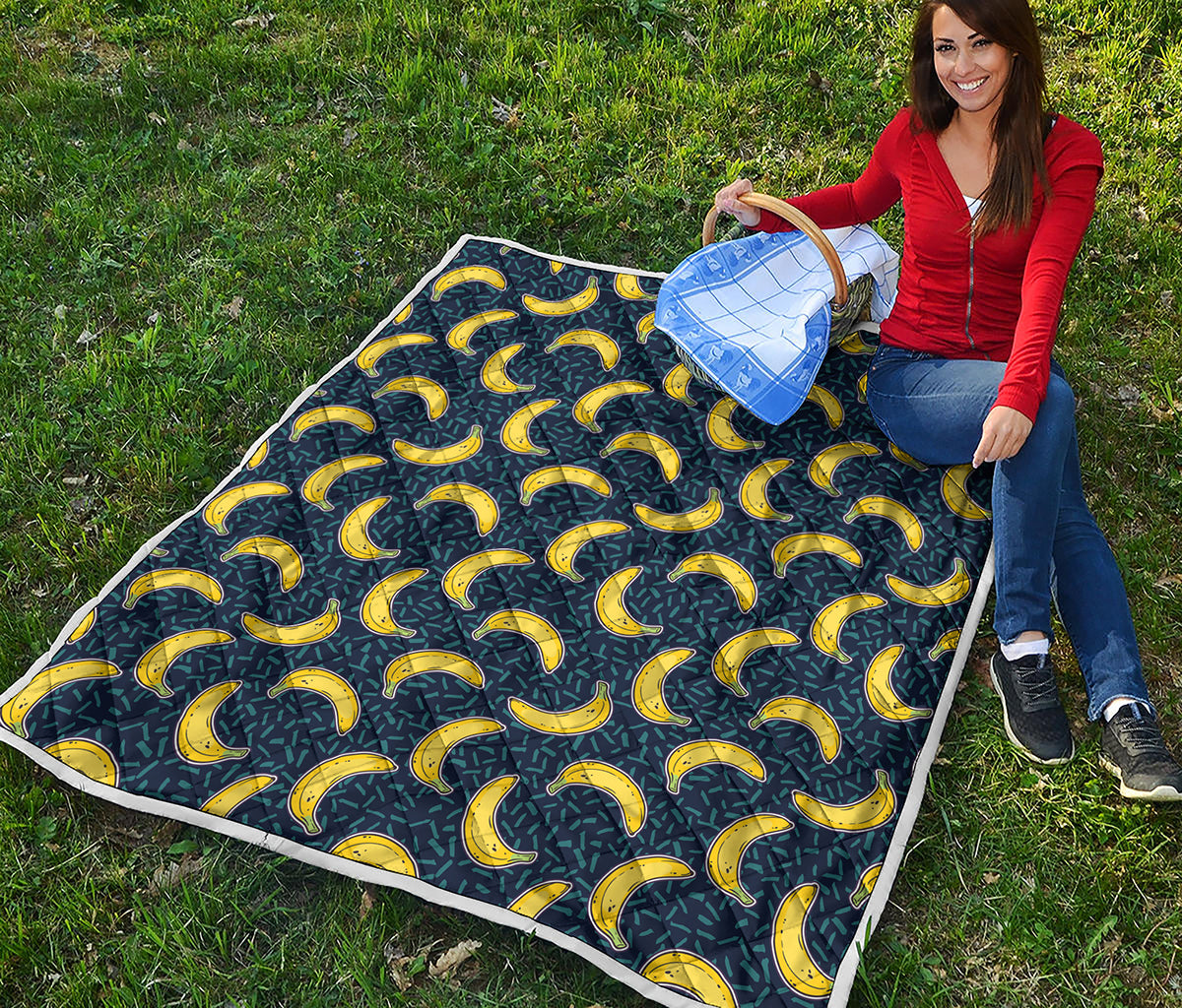 Banana Fruit Pattern Print Quilt