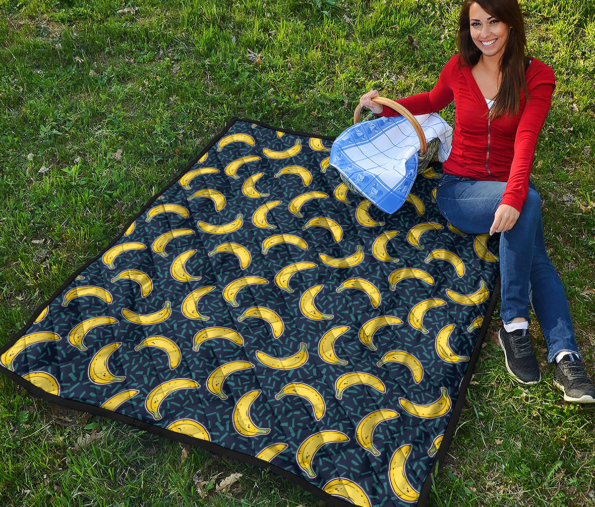 Banana Fruit Pattern Print Quilt