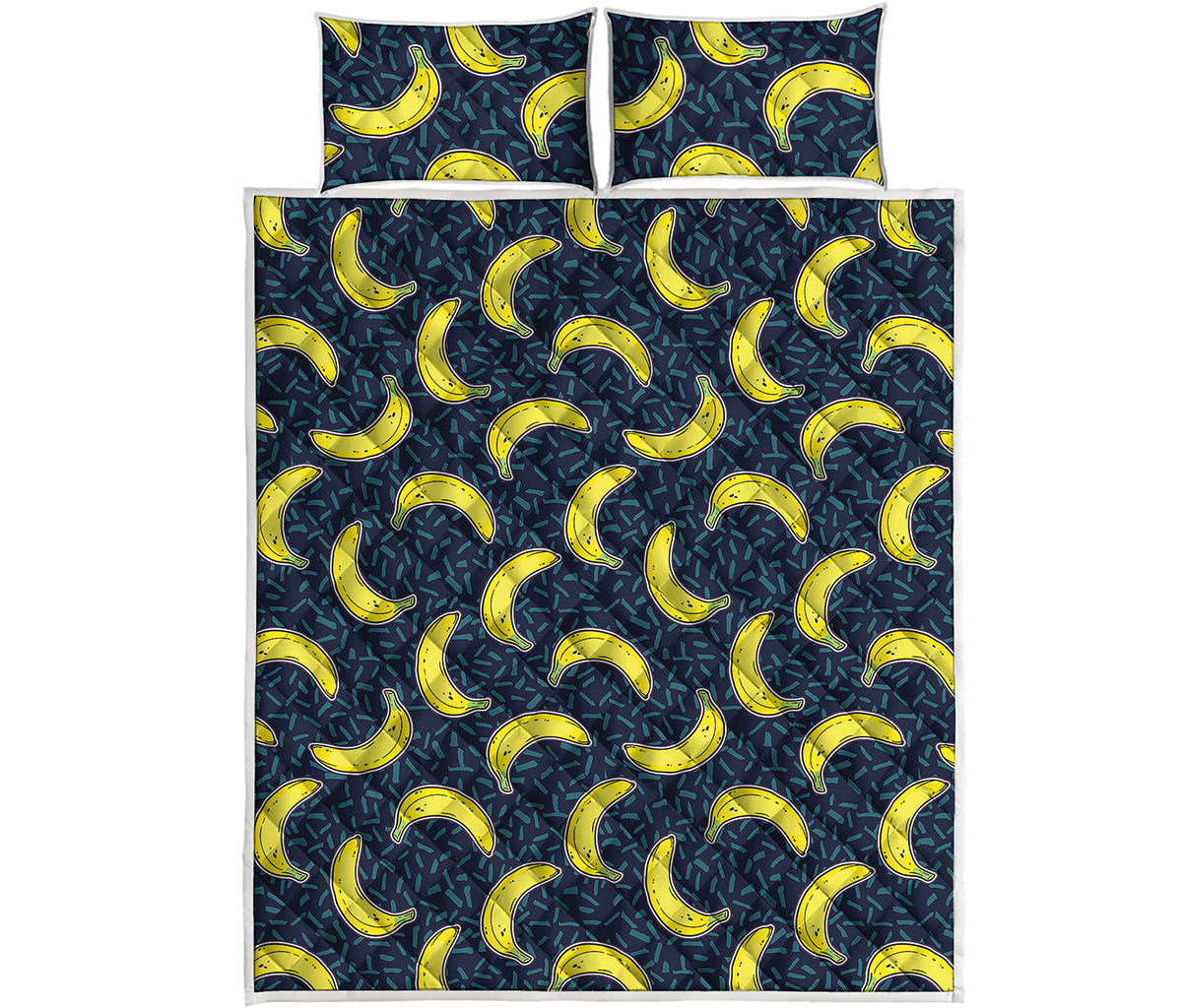 Banana Fruit Pattern Print Quilt Bed Set