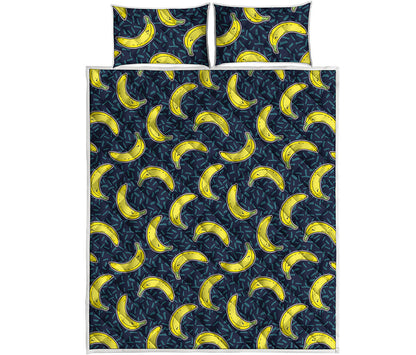 Banana Fruit Pattern Print Quilt Bed Set