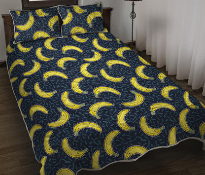 Banana Fruit Pattern Print Quilt Bed Set