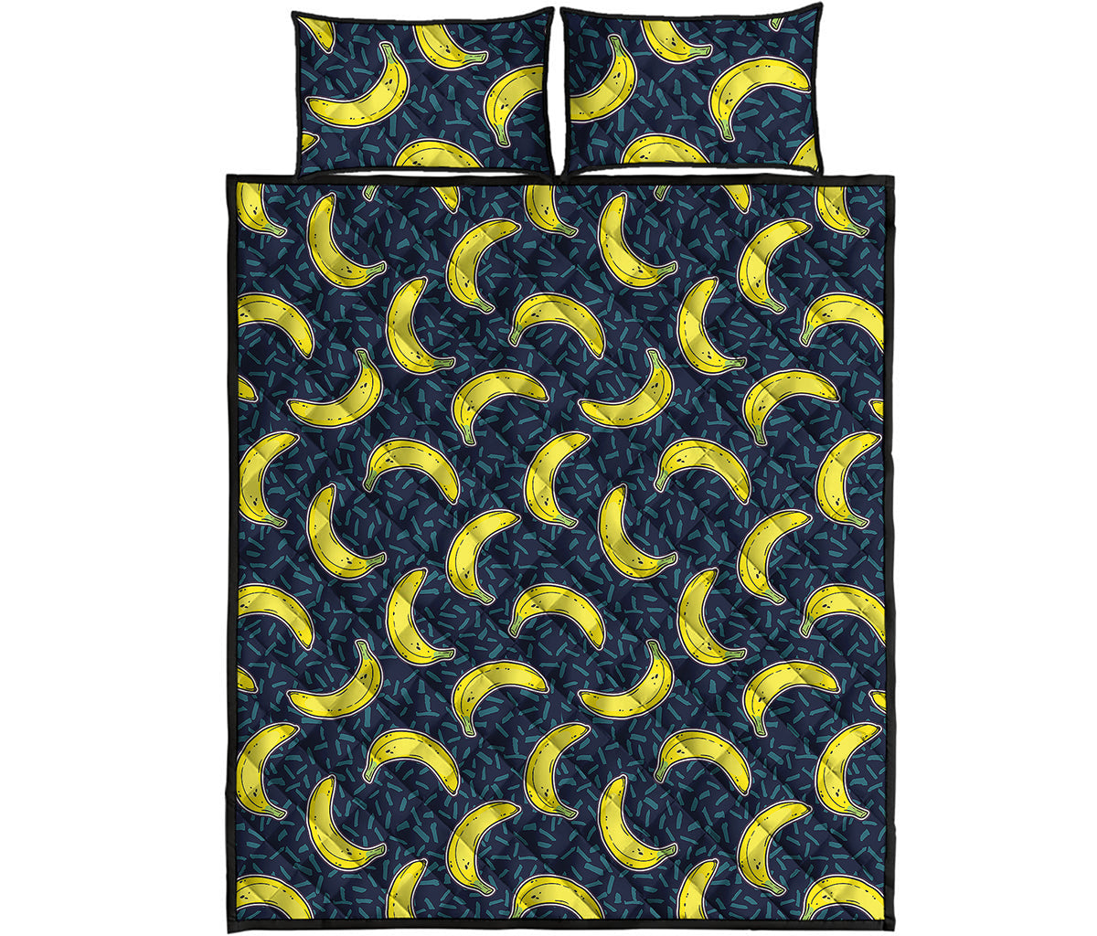 Banana Fruit Pattern Print Quilt Bed Set