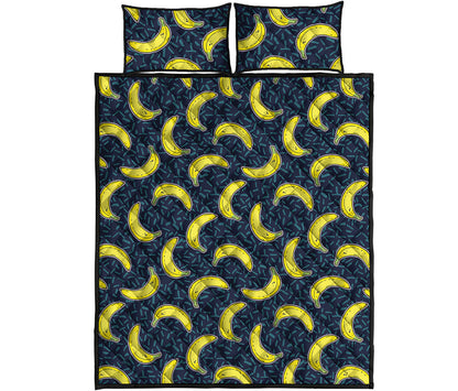 Banana Fruit Pattern Print Quilt Bed Set