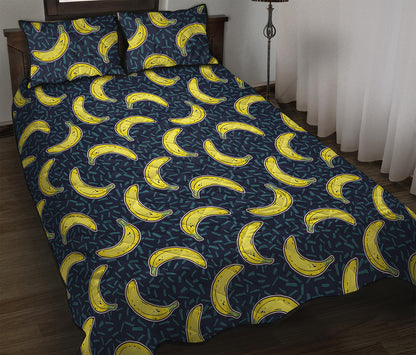 Banana Fruit Pattern Print Quilt Bed Set