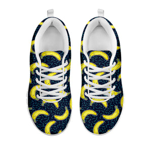 Banana Fruit Pattern Print White Sneakers