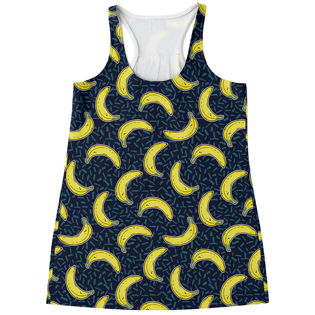 Banana Fruit Pattern Print Women's Racerback Tank Top