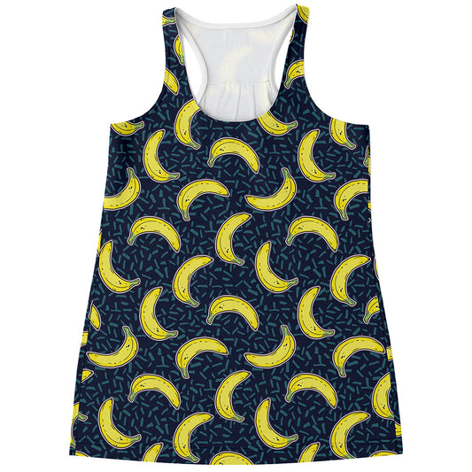 Banana Fruit Pattern Print Women's Racerback Tank Top