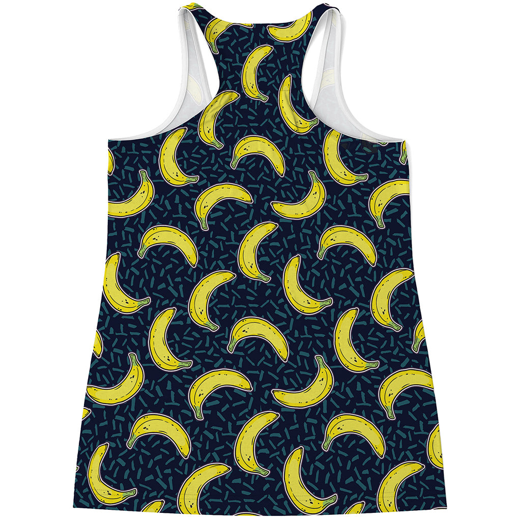 Banana Fruit Pattern Print Women's Racerback Tank Top