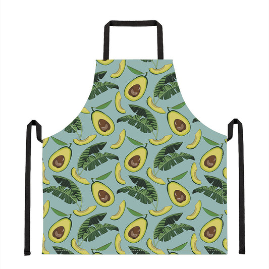 Banana Leaf Avocado Pattern Print Apron