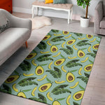 Banana Leaf Avocado Pattern Print Area Rug