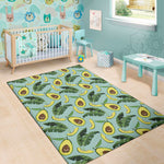 Banana Leaf Avocado Pattern Print Area Rug