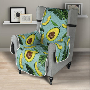 Banana Leaf Avocado Pattern Print Armchair Protector