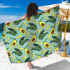 Banana Leaf Avocado Pattern Print Beach Sarong Wrap