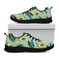 Banana Leaf Avocado Pattern Print Black Running Shoes