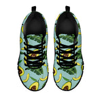 Banana Leaf Avocado Pattern Print Black Sneakers