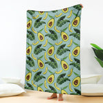 Banana Leaf Avocado Pattern Print Blanket