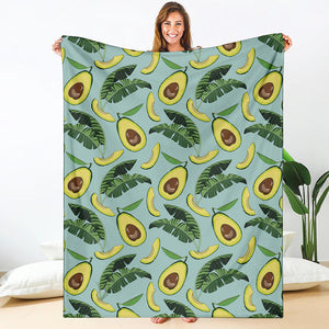 Banana Leaf Avocado Pattern Print Blanket