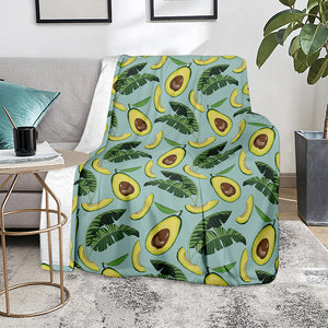 Banana Leaf Avocado Pattern Print Blanket