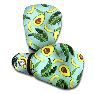 Banana Leaf Avocado Pattern Print Boxing Gloves