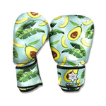 Banana Leaf Avocado Pattern Print Boxing Gloves