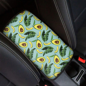 Banana Leaf Avocado Pattern Print Car Center Console Cover