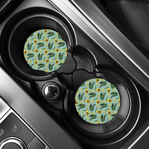 Banana Leaf Avocado Pattern Print Car Coasters