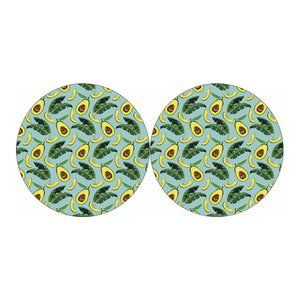 Banana Leaf Avocado Pattern Print Car Coasters