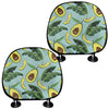 Banana Leaf Avocado Pattern Print Car Headrest Covers