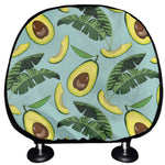 Banana Leaf Avocado Pattern Print Car Headrest Covers