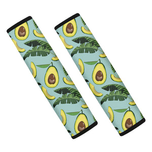 Banana Leaf Avocado Pattern Print Car Seat Belt Covers