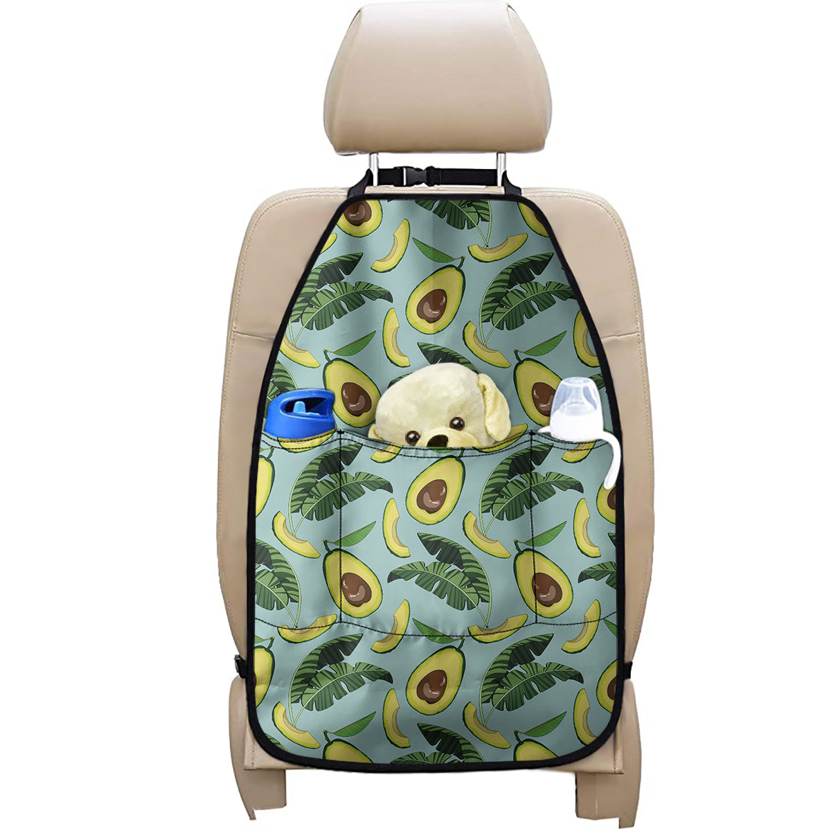 Banana Leaf Avocado Pattern Print Car Seat Organizers