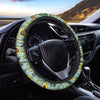 Banana Leaf Avocado Pattern Print Car Steering Wheel Cover