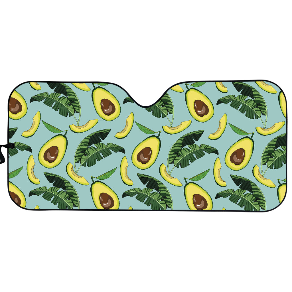 Banana Leaf Avocado Pattern Print Car Sun Shade