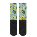 Banana Leaf Avocado Pattern Print Crew Socks