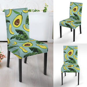 Banana Leaf Avocado Pattern Print Dining Chair Slipcover