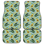 Banana Leaf Avocado Pattern Print Front and Back Car Floor Mats