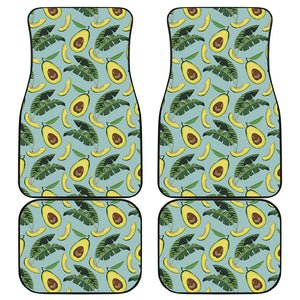 Banana Leaf Avocado Pattern Print Front and Back Car Floor Mats