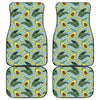 Banana Leaf Avocado Pattern Print Front and Back Car Floor Mats