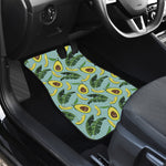 Banana Leaf Avocado Pattern Print Front and Back Car Floor Mats