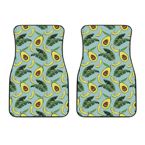 Banana Leaf Avocado Pattern Print Front Car Floor Mats