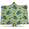 Banana Leaf Avocado Pattern Print Hooded Blanket