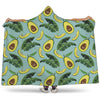 Banana Leaf Avocado Pattern Print Hooded Blanket